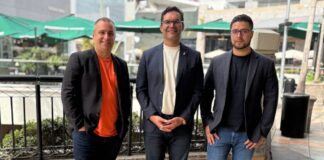 Pedro Pérez, Germán Patiño y Yerko Muñoz, de Lumu Technologies.