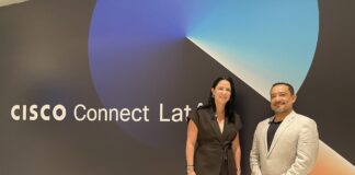 Alba San Martín, Senior Director Latin America Partner Organization, y Gustavo Velázquez, Sr. Manager Partner Operations LATAM Architectures, Enablement, Engineering & SMB, en Cisco.