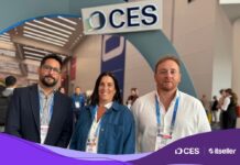 Manuel Arce, CRO; Virginia Forteza, PM y Diego bague, Sales Manager de Grupo Latamly, en CES 2026