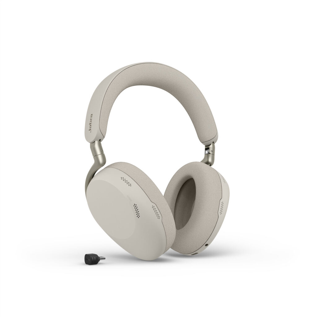 Jabra Evolve3 85 Warm Gray Angled UC USB-C Medium.