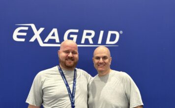 Alejandro Wasserlauf, Territory Sales Manager para el Cono Sur; y Paulo Vendramini, Area Vice President Sales for Latin America, en ExaGrid.