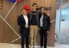 Juan Naranjo, Julio Edel Angulo y Jorge Niño, de Red Hat.